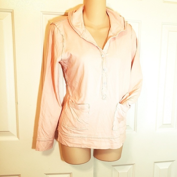 J. Crew Tops - Blush Pink Tissue T Hooded Pullover J Crew Pockets